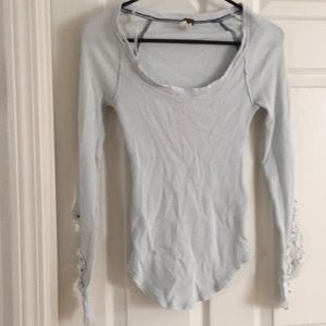 Free People Tops - Free People Baby Blue Synergy Cuff Thermal Free People Tops - Free People Baby Blue Synergy Cuff Thermal